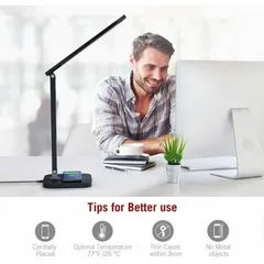 Đèn Bàn Chống Cận Kiêm Sạc Không Dây Taotronics TT-DL038 12W Xoay Gập 180 Độ, 5 Chế Độ Màu 5 Mức Sáng, Cảm Ứng, Hẹn Giờ