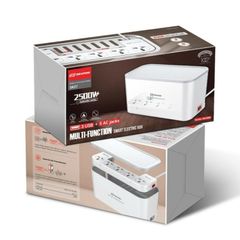Hộp Ổ Điện Thông Minh Drapow SK27 - 5 Ổ Cắm 220v Công Suất 2500W, 3 Cổng USB, Giấu Gọn Dây
