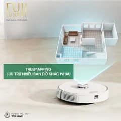 Robot Hút Bụi Lau Nhà Tự Sạc Thông Minh Fuji Luxury T12 Max - Định Vị Lập Bản Đồ TrueMapping, Cảm Biến Chống Rơi
