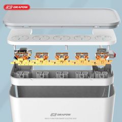 Hộp Ổ Điện Thông Minh Drapow SK27 - 5 Ổ Cắm 220v Công Suất 2500W, 3 Cổng USB, Giấu Gọn Dây
