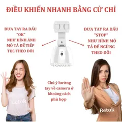 Giá Đỡ Điện Thoại Thông Minh Betok Xoay 360 Độ Tự Nhận Diện Gương Mặt Và Xoay Theo Chuyển Động