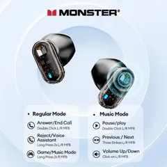 Tai Nghe Bluetooth TWS Monster Airmars XKT13 - ENC, Âm Thanh Hi-Fi, Bluetooth 5.3, Chế Độ Game Mode Độ Trễ Thấp