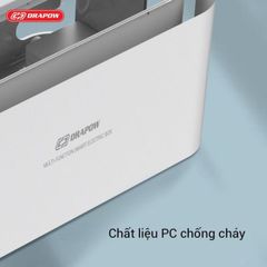 Hộp Ổ Điện Thông Minh Drapow SK27 - 5 Ổ Cắm 220v Công Suất 2500W, 3 Cổng USB, Giấu Gọn Dây
