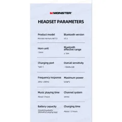 Tai Nghe Bluetooth TWS Monster Airmars XKT13 - ENC, Âm Thanh Hi-Fi, Bluetooth 5.3, Chế Độ Game Mode Độ Trễ Thấp