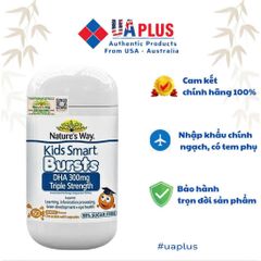 [Nhập khẩu chính ngạch] Nature's Way Kids Smart Bursts DHA 300mg Triple Strength - Hỗ trợ phát triển não bộ (50 viên)