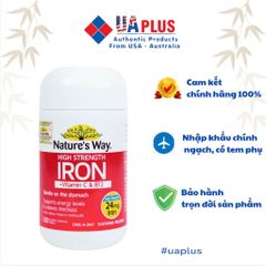 [Nhập khẩu chính ngạch] Nature's Way High Strength Iron + Vitamin C&B12 – Hỗ trợ bổ sung Sắt, Vitamin C & B12 cho cơ thể