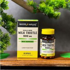 [Nhập khẩu chính ngạch] Mason Natural Milk Thistle 500mg - Viên uống hỗ trợ thải độc gan và bổ gan (60 viên)