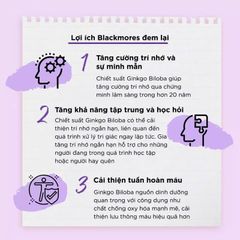 [Nhập khẩu chính ngạch] Viên uống Blackmores Ginkgoforte - Giúp hỗ trợ trí não, cải thiện trí nhớ (Hộp 40 viên)