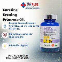 [Nhập khẩu chính ngạch] Careline Evening Primrose Oil 1000mg - Tinh dầu hoa anh thảo ép lạnh (60 viên)