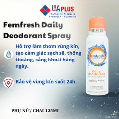 [Nhập khẩu chính ngạch] Femfresh Daily Deodorant Spray - Xịt khử mùi và thơm mát vùng kín cao cấp (125ml)