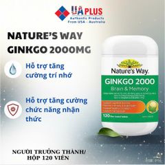 [Nhập khẩu chính ngạch] Viên uống Nature’s Way Ginkgo 2000 - Hỗ trợ phát triển não bộ (120 viên)
