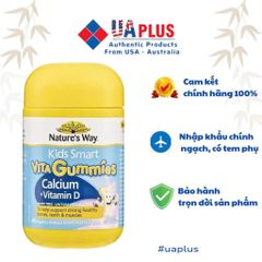 [Nhập khẩu chính ngạch] Nature's Way Vita Gummies Calcium + Vitamin D – Kẹo canxi cho bé (60 viên) 737859