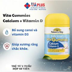 [Nhập khẩu chính ngạch] Nature's Way Vita Gummies Calcium + Vitamin D – Kẹo canxi cho bé (60 viên) 737859