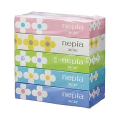 Giấy ăn khô Nepia hình hoa Nhật Bản - Set 5 hộp tiện lợi, thiết kế đẹp mắt cho bữa ăn và picnic