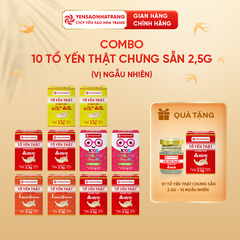 [Tặng 01 lọ] Combo 10 Tổ Yến Thật Chưng Sẵn 2,5g - vị ngẫu nhiên (C7)