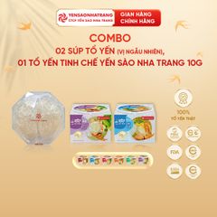 Combo 01 Tổ yến tinh chế YSNT + 02 Súp tổ yến - vị ngẫu nhiên | CTCP Yến Sào Nha Trang (C12)
