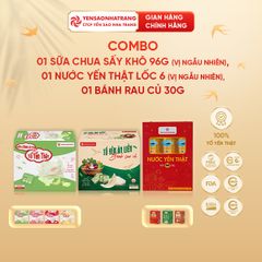 Combo 01 Sữa chua sấy khô + 01 Bánh rau củ + 01 Nước yến thật - vị ngẫu nhiên | CTCP Yến Sào Nha Trang (C13)