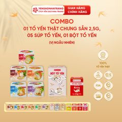 Combo 05 Súp tổ yến + 01 Tổ yến chưng sẵn 2,5g + 01 Bột tổ yến | CTCP Yến Sào Nha Trang (C14)