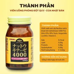 Viên uống hỗ trợ tai biến Orihiro Nattokinase 4000FU Nhật Bản 60 viên