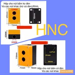 ✅ VỎ HỘP điều khiển cho nút nhấn không đèn, có đèn Lỗ 