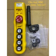 Tay bấm điều khiển cầu trục KG H04 (Loại 4 nút bấm + 1 nút dừng khẩn), 1 tốc độ và 2 tốc độ