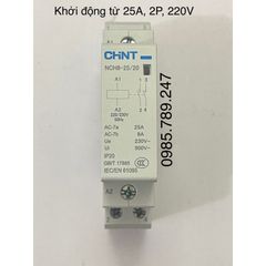 [Chính hãng 100%] Khởi động từ 1 Pha 220V CHINT 25A - 40A, 2P/220V, Contactor 25A, 40A - 2P, AC 220V