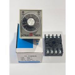 ✅ Rơ le thời gian AH3-3 kèm Đế , IC TIMER Nguồn 24V, 220V, 10s, 30s, 60s, 10m, 30m, 60m, Relay thời gian, timer