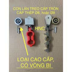 ✅ Ròng rọc cáp tròn (có ổ bi), con lăn treo, ròng rọc chạy trên cáp thép Ø6, Ø8, Ø10, Ø12 con chạy treo cáp tròn