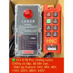 ✅ Bộ điều khiển từ xa 6 kênh cho cầu trục F21-E1B Pro SIÊU BỀN, 12V, 24V, 220V, 380V, 36V, 48V chống nước, chống va đập