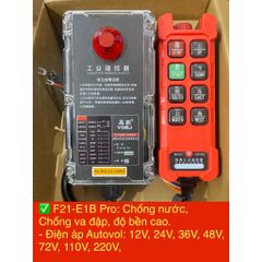 ✅ Bộ điều khiển từ xa 6 kênh cho cầu trục F21-E1B Pro SIÊU BỀN, 12V, 24V, 220V, 380V, 36V, 48V chống nước, chống va đập