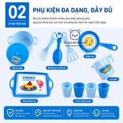 Bộ đồ chơi nhà bếp mini Cook Fun có đèn và âm thanh giúp bé rèn luyện tính khéo léo, tỉ mỉ
