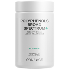 (Nhập Khẩu) Viên Uống Chống Nắng Polyphenols Broad Spectrum Codeage - Giúp Bảo Vệ Da, Chống Oxy Hóa, Không GMO, Vegan, 120 Viên