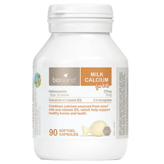 Canxi cho bé Bioisland Milk Calcium - Viên uống hỗ trợ phát triển xương và răng cho trẻ, 90 viên, xuất xứ Úc