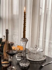 Chân nến pha lê Rogaska Crown Jewel 25cm màu trắng