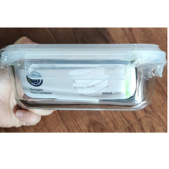 Hộp Thủy Tinh Hình Chữ Nhật LocknLock LTG103 Khóa 4 Cạnh, Kín Hơi-640ml-22Oz