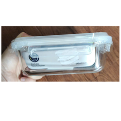 Hộp Thủy Tinh Hình Chữ Nhật LocknLock LTG103 Khóa 4 Cạnh, Kín Hơi-640ml-22Oz