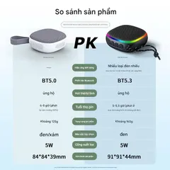 Loa Haouye Gray có khe gắn thẻ nhớ hỗ trợ Bluetooth 5.0 bảo hành 12 tháng