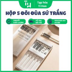 Hộp 5 đôi đũa sứ trắng phong cách Nhật Bản (TH303)