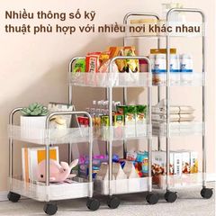 Kệ trong suốt đa năng 3 tầng có bánh xe (TH320)