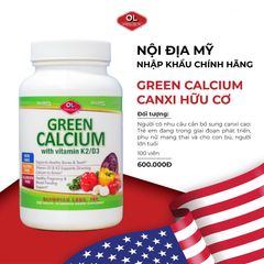 [Nhập khẩu] Green Calcium Olympian Labs - Bổ sung canxi hữu cơ cho cơ thể (100v)