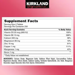 Viên uống Calcium Citrate Magnesium and Zinc D3 Kirkland Mỹ