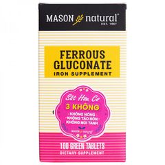 [Nhập khảu] Viên uống bổ sung sắt Mason Natural Ferrous Gluconate 