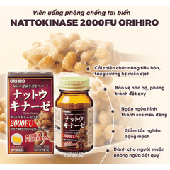 Viên uống hỗ trợ tim mạch Nattokinase 2000FU Orihiro Nhật Bản - Giảm nguy cơ đột quỵ, cải thiện lưu thông máu, sức khỏe tốt hơn 738876