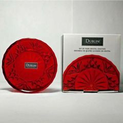  Set 4 lót ly pha lê GODINGER Dublin màu đỏ 10.2cm