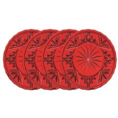  Set 4 lót ly pha lê GODINGER Dublin màu đỏ 10.2cm