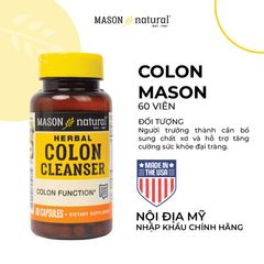 [Nhập khẩu] Viên uống Mason Natural Colon Herbal Cleanser - Hỗ trợ tăng cường sức khoẻ đại tràng 