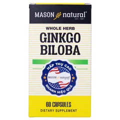 [Nhập khẩu] Viên Uống Mason Natural Ginkgo Biloba – Hỗ trợ tăng cường sức khỏe não bộ, cải thiện trí nhớ