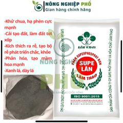 [KHUYỄN MÃI] Phân Supe Lân Lâm Thao Giúp Cây Phát Triển Bộ Rễ, Hình Thành Mầm Hoa, Đẻ Nhánh, Xanh, Dày Lá- Túi 1Kg 739304