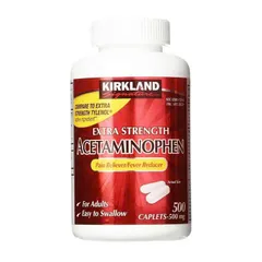 Kirkland Extra Strength Acetaminophen caps 500 mg - Viên uống giảm đau hạ sốt hiệu quả