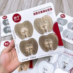 Vỉ 4 cái móc dán tường hình quả táo siêu dính siêu chắc (Màu ngẫu nhiên) (TH338)